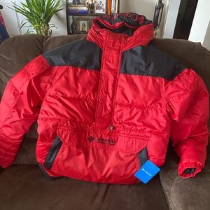 Columbia bubble pullover coat size large left.